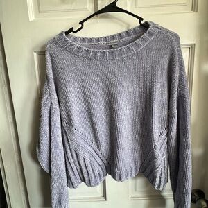 Periwinkle Crop Knit Sweater